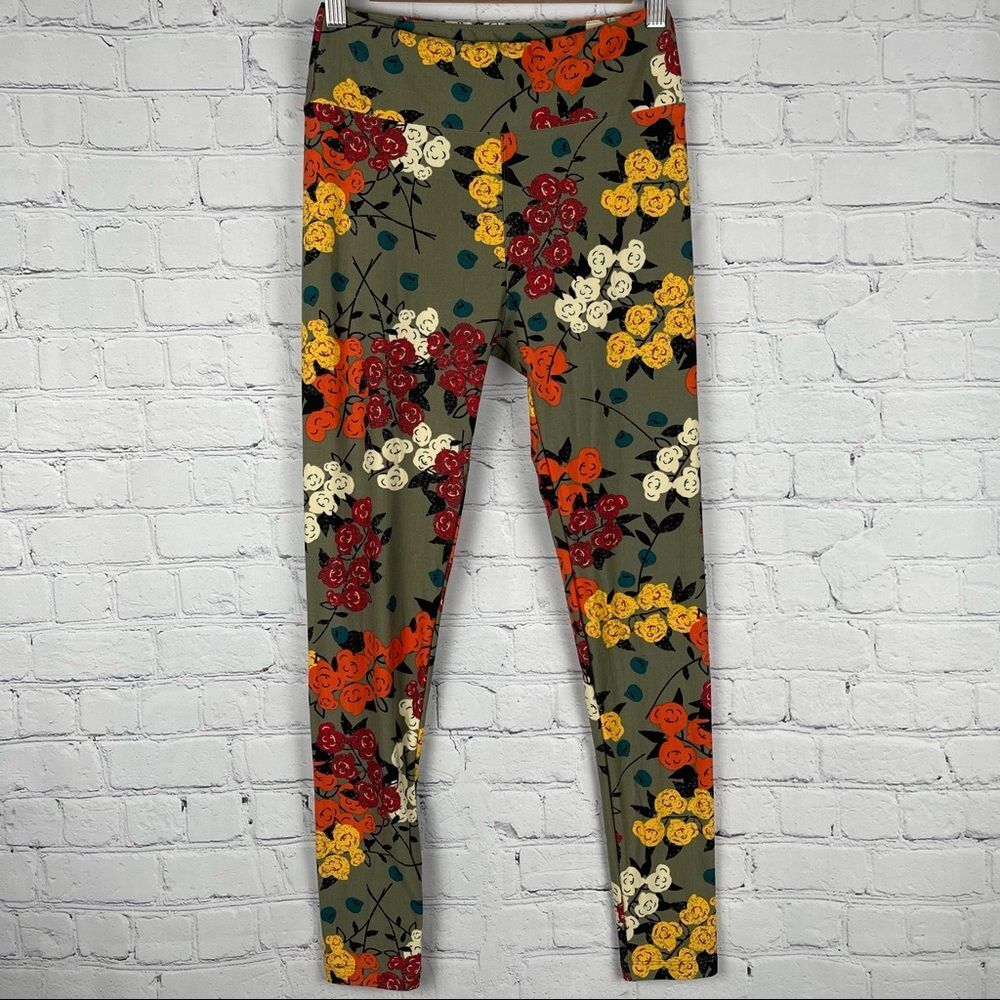 LULAROE women's stretch floral soft stretchy multicolor leggins, one size